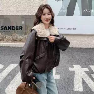 여자 가죽 자켓 기모 재킷 반코트 원픽1