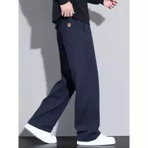 팬츠 남성용 실크 봄 캐주얼 가을 하의 트레이닝 와이드 스트레이트 원픽3