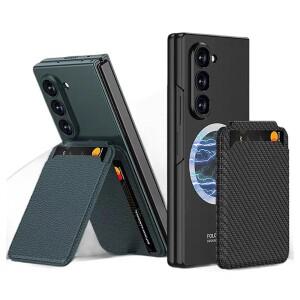 갤럭시 Z폴드 7 6 5 마그네틱 맥세이프 호환 가죽 카드 지갑 전면 액정 보호 강화 유리 풀커버