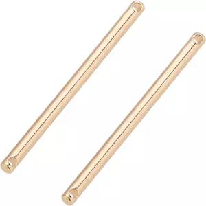 BENECREAT 20PCS 18K 금 도금 바 링크 커넥터 35x2mm 황동 펜던트 매력 팔찌 목걸이 장신구 제작 구멍 1mm