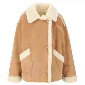 매장정품 SISLEY 시슬리 하이넥 오버핏 인조 스웨이드 무스탕 SALE81561 1188006