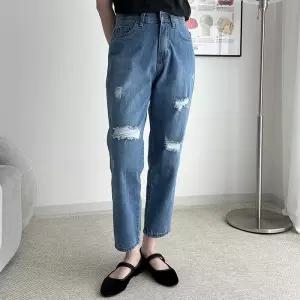 빅사이즈바지 S038L603 바츠구제슬림배기팬츠 LO