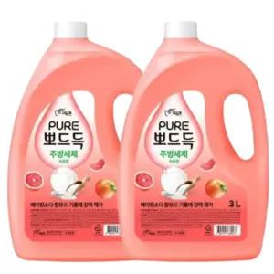 피죤 퓨어 뽀드득 주방세제 자몽향 본품 3L 2개