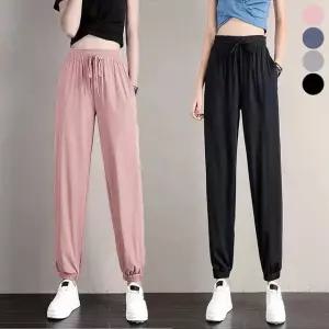 여름 여성 쿨 요가 조거 팬츠 츄리닝 바지 통기성