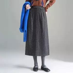 여사친 스커트 롱 겨울 출퇴근 하이웨스트 트렌디 슬림핏 H라인 트임 아이템 A라인 원턱 HT4