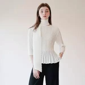 보리주름 스카프 세트 플리츠 블라우스_YJ04WQPBL80