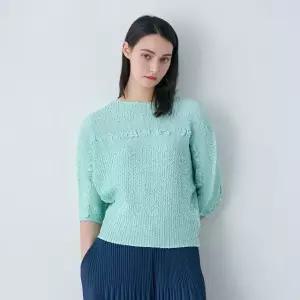 크리즈 보더 가오리 플리츠 블라우스_YK04WNPBL07