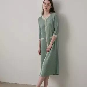 사선 주름 컬러 배색 플리츠 원피스_YK03WNPOP08