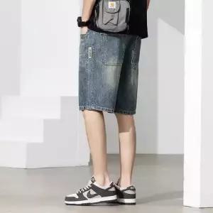 바지 빈티지 캐주얼 남자청반바지 워싱 청반바지 빅사이즈 반바지 트렌드 5부 원템1