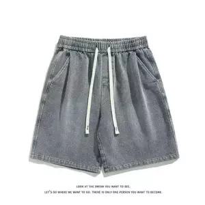 팬츠 데님 캐주얼 남자청반바지 윈도 반바지 밴딩 스트링 스트레이트 트레이닝 5부 원템1