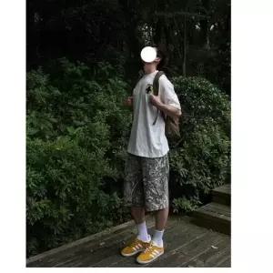 청 캐주얼 남자청반바지 카무플라주 반바지 패션 원템1