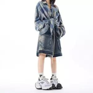 바지 데님 남자청반바지 워싱 멀티포켓 일자 반바지 스트링 쭈리 5부 원템1