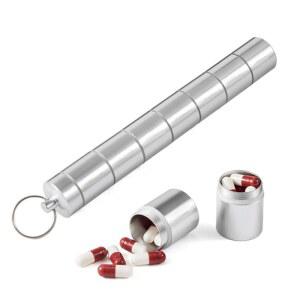 알약통 휴대용 스텐 방수 밀폐 약보관 케이스 7칸 약통 일주일약통