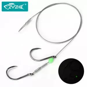 ZYZHE 1개 낚시 스팅어 리그 49가닥 강철 와이어 이중 훅 민물 및 바닷물 낚시용 생미끼