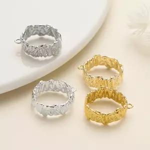 2 개/갑 14/ 골드 도금 불규칙한 스플릿 링 수제 DIY 쥬얼리 만들기 용품 액세서리