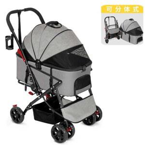 애견 유모차 중형견 카트 옐로우 코튼 반려견유모차 산첵 매트 대형견 개모차