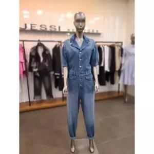 제시뉴욕 세이브존05 카라넥 반팔 데님 점프수트 AEM5SZNSDA306SBU