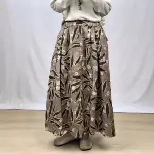 여성용 스커트 롱 면 봄 빈티지 린넨 쉬폰 밴딩 원픽1