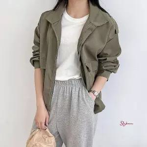 여자 슬림핏 점퍼 자켓 야상 봄 여성 사파리 봄슬림핏klm292