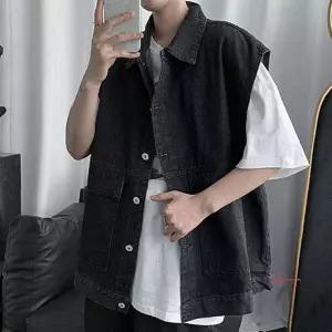 청조끼 가을아우터 오버핏 데님자켓 연청zab822