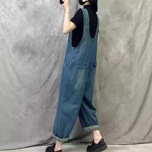 청 빈티지 여자바지 점프슈트 멜빵 슬림 일자 빅사이즈 원템1