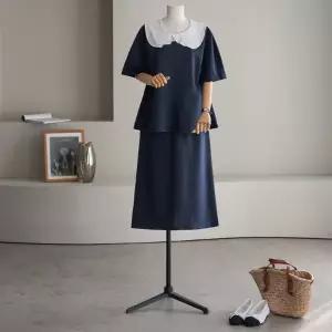 (안나앤플러스) 로이 더블카라 스커트 세트[세트EFL40] 빅사이즈