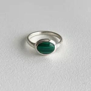 실버925 그린 말라카이트 천연 원석 반지 빈티지 앤틱 레이어드 볼드링