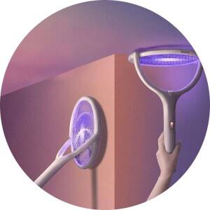 90 회전식 모기 포충기 트랩 전기 1pc LED 필수품 기숙사 전기모기채 재퍼