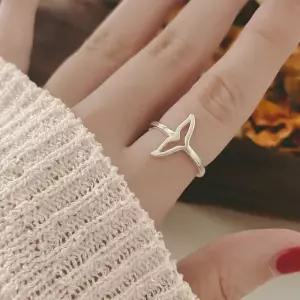 실버925 큰고래 다이빙 꼬리 라인 물고기 반지 오픈디자인