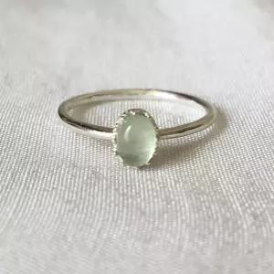 실버925 프레나이트 포도석 원석 반지 탄생석 은반지