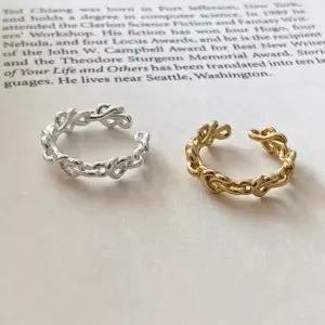 실버925 하트 프레즐 꼬임 오픈 반지 2color