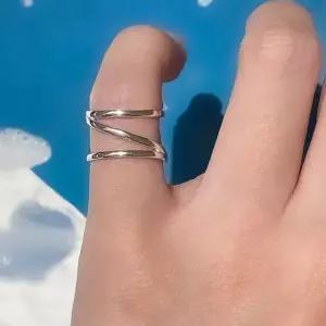 실버925 사선 세줄 라인 애끼 은반지 오픈 프리사이즈