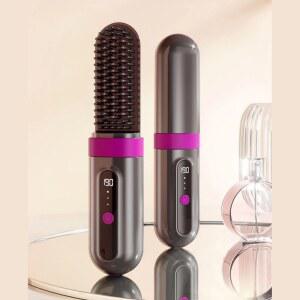 고데기빗 브러시 매직 여자 다기능 티타늄 스트레이트 가정용 블랙 충전 볼륨 매직기