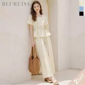 [블루레이스] [2SET]스퀘어넥 블라우스+와이드팬츠_B6M1BL5591
