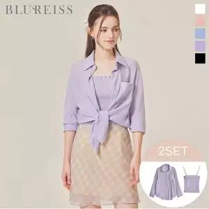 [블루레이스] [2SET]시스루 블라우스+스모크 탑_B6M1BL5531