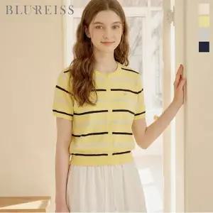 [블루레이스] 펜던트 라운드넥 줄지 가디건_B6M1KC4741