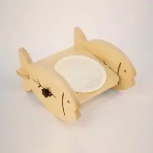 투캣 강아지 고양이 식탁 높이조절 물 밥 그릇 FISH 1구 식기포함 1개