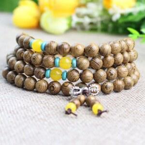 마호가니 나무 묵주 로그 백단 묵주팔찌 붉은 108염주 소원성취 이글우드