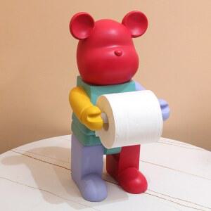 곰돌이휴지걸이 저금통 두루마리 휴지 곰돌이휴지케이스 휴지걸이 인테리어 노란색 대형 화장지