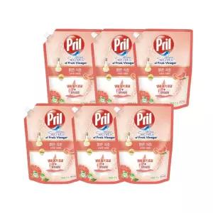 프릴 맑은식초 산뜻한 자몽 1L x6개 친환경 고농축 1종 주방세제