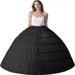 6단 와이어 페티코트 속치마 웨딩 드레스 크리놀린 언더스커트 벨라인 하프 슬립 풍성한 볼가운용