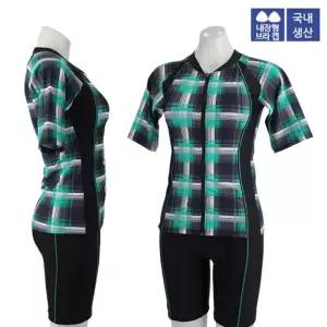 XBLUE 여자 반팔 집업 투피스 수영복 W36118