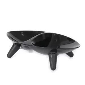 [반려] 강아지 고양이 식사 용기 2구 물그릇 밥그릇 블랙 반려동물 식기