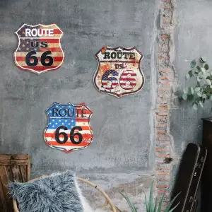 미국 66번 도로 빈티지 철제 액자 인테리어 소품 호프집장식 레트로