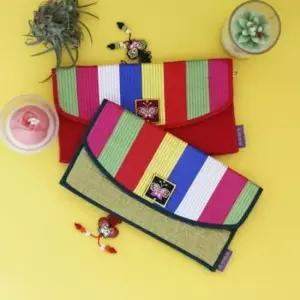 누빔장지갑 색동 비단 누빔 장지갑(5colors)