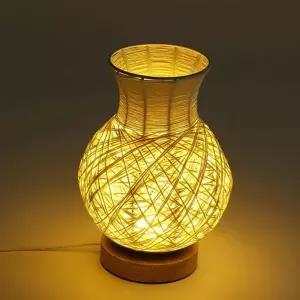 라탄 조명 인테리어 수유등 침실 라탄 무드등 우드 테이블 꽃꽂이 데스크 스탠드 화병 장식 협탁 책상 조화