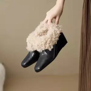 엘럽 여친 플랫 작은 구두 탑코 웨지 퍼 박템5