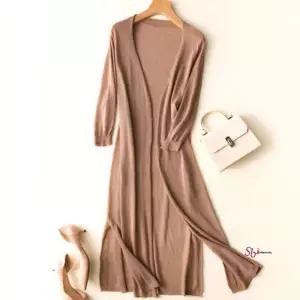 여자 브이넥 롱가디건 7부 여성 봄 가을 롱니트카디건 봄브이넥mno057