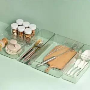 [생활] PET 투명 서랍 정리함 서랍 분리 수남 트레이 5종 세트 소품 박스 정리 투명수납함 주방