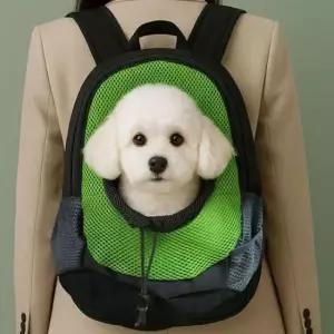 [반려] 강아지 앞지퍼 통풍 메쉬 백팩 소형견 펫 반려동물 이동가방